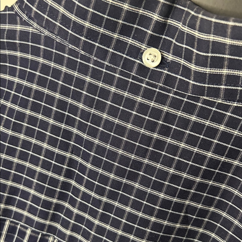 Duluth Trading Co Men's Navy Checkered Shirt - Picture 8 of 9